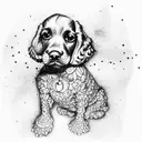 Cocker spaniel smoking joint tattoo design idea