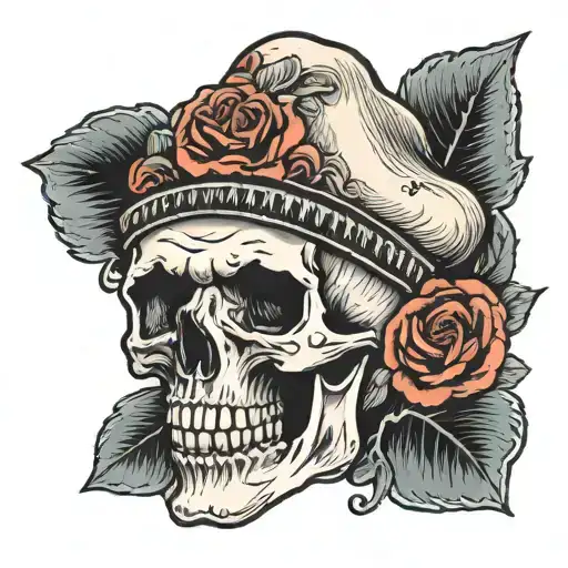 scull with beanie tattoo design idea