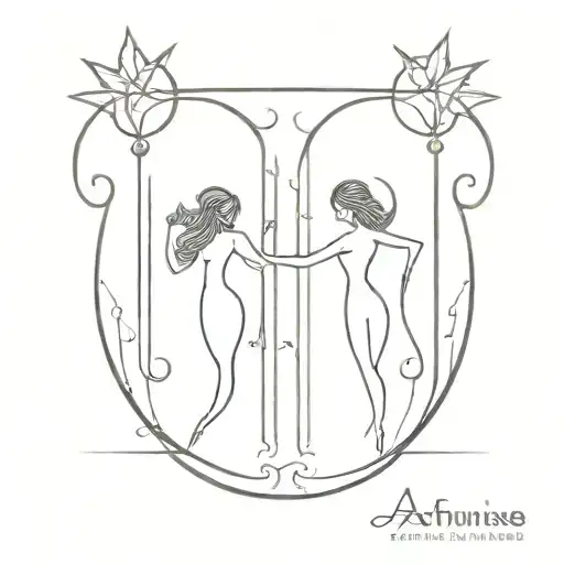 Virgo and Aquarius tattoo design idea