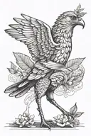 The bird of hermes is my name eating my wings to keep me tame tattoo design idea