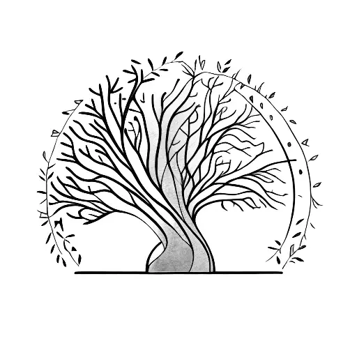 nature inspired, trees for family and growth, mother of 2 boys tattoo design idea