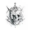 skull and dagger tattoo design idea
