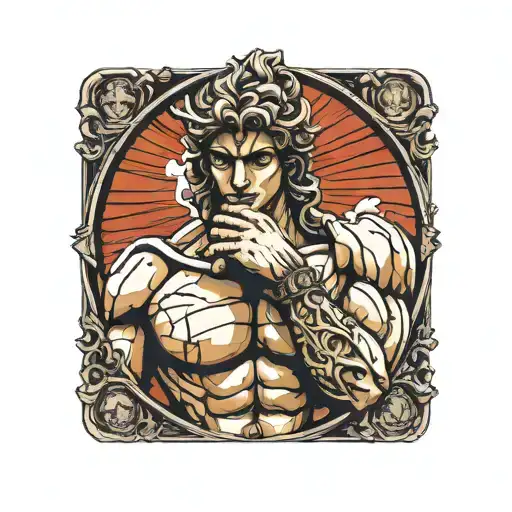 David Statue with a ring on the finger tattoo design idea