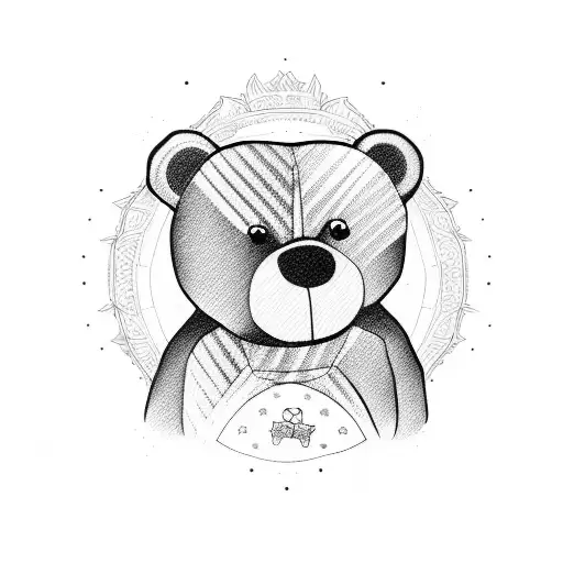 teddy bear tattoo in american traditional style tattoo design idea