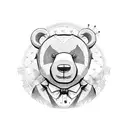 teddy bear tattoo in american traditional style tattoo design idea