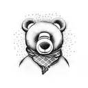 teddy bear tattoo in american traditional style tattoo design idea