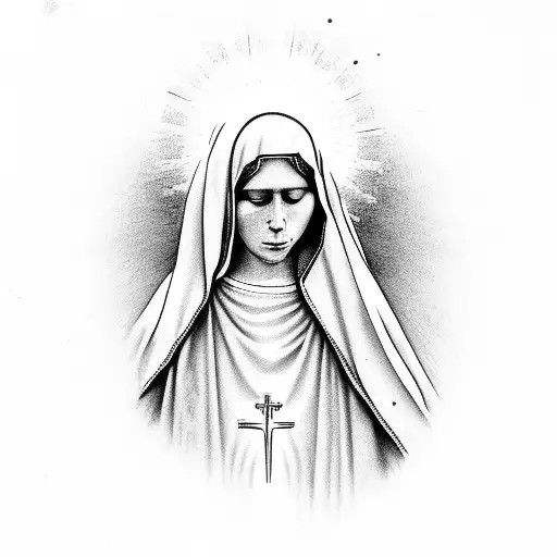 Virgin Mary crying tattoo design idea