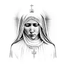 Virgin Mary crying tattoo design idea