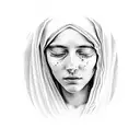 Virgin Mary crying tattoo design idea