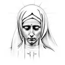 Virgin Mary crying tattoo design idea