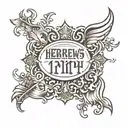 hebrews 11:1 chest tattoo written like Hindi for chest tattoo design idea