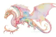 winged dragon flying abstract representation tattoo design idea