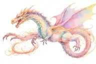 winged dragon flying abstract representation tattoo design idea