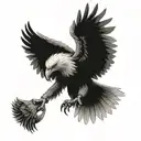 eagle fighting a wolf tattoo design idea