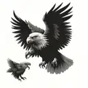 eagle fighting a wolf tattoo design idea