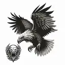 eagle fighting a wolf tattoo design idea