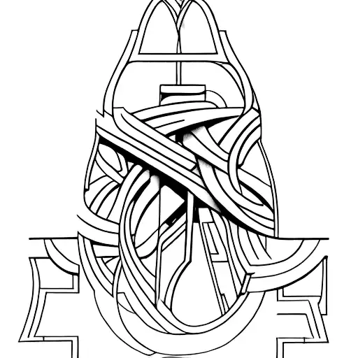 a creative design made from the letters ANTHONY QUINN tattoo design idea