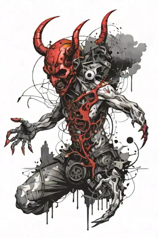 devil gates of hell  tattoo design idea