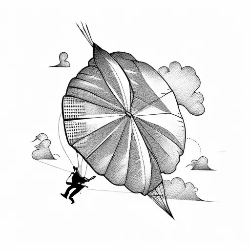 Paragliding in the mountains tattoo design idea