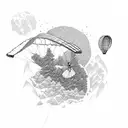 Paraglider exploring snowy landscapes tattoo design idea