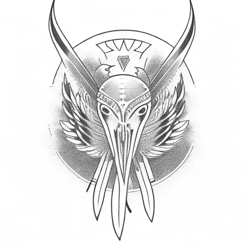 red wing black bird flying  tattoo design idea
