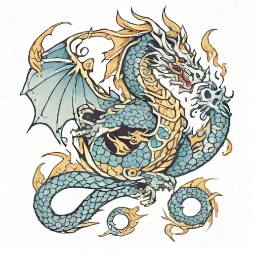 dragon sin of wrath with world compus  tattoo design idea