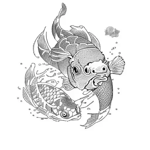 full sleve with a koi fish in wather with a pattern design, and a samurai in the shoulder area  tattoo design idea