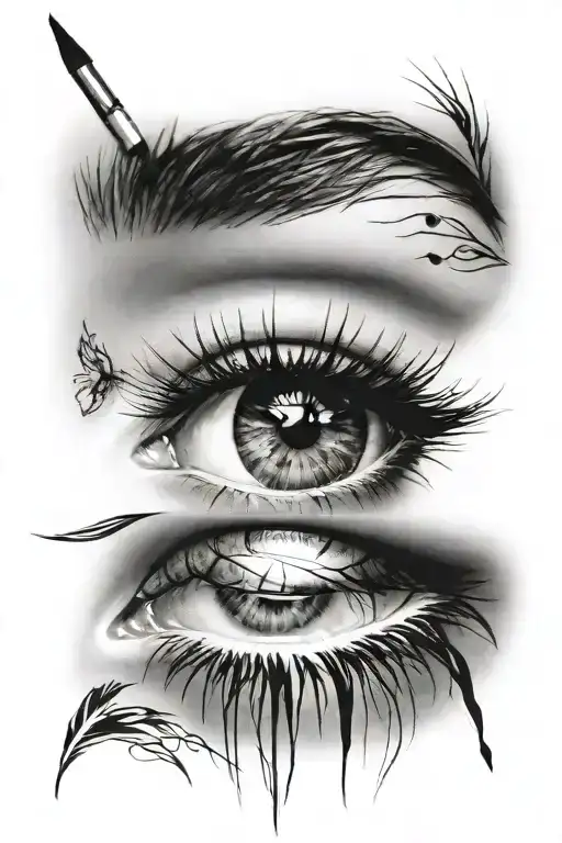 Girl Eye Pencil Tattoo tattoo design idea
