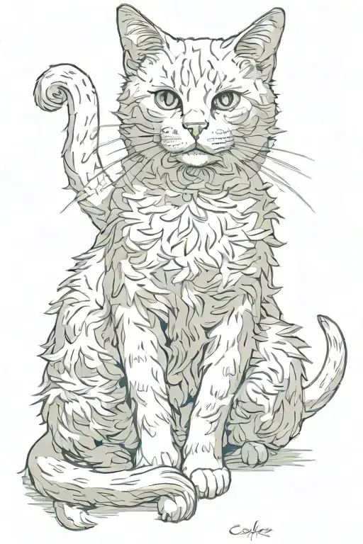 cat tattoo design idea