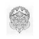 stencil di un tatuaggio polinesiano da avvolgere sull'avambraccio che rappresenta l'idea di fatica, necessaria per viver tattoo design idea