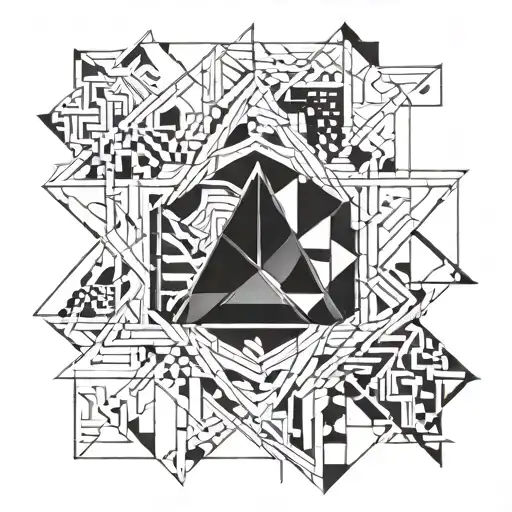 Abstract geometric design incorporating the names 'Ben & Ethan' tattoo design idea