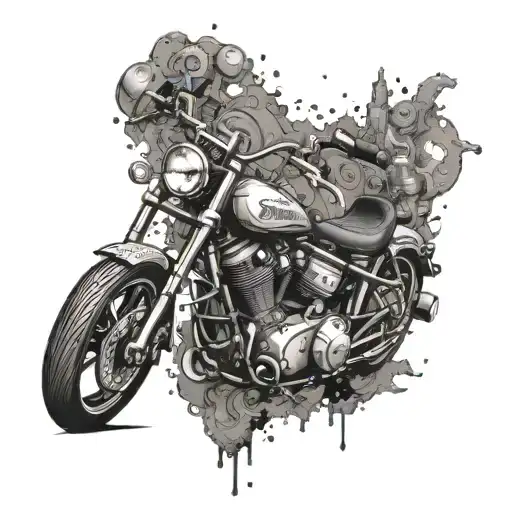 Incorporate Ben & Ethan's names in a unique motorcycle-themed design tattoo design idea