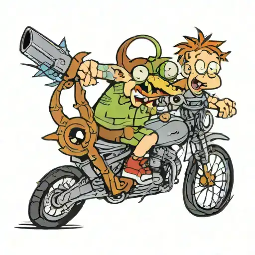 OLD SCHOOL TATTOO OF DONNIE THORNBERRY FROM RUGRATS tattoo design idea
