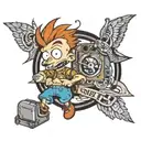 OLD SCHOOL TATTOO OF DONNIE THORNBERRY FROM RUGRATS tattoo design idea