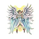 two angels tattoo design idea