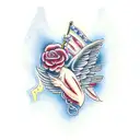 two angels tattoo design idea