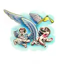 two angels tattoo design idea