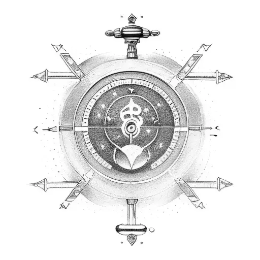 A celestial balance scale with a constellation of Libra and a pocket watch displaying 3:00 tattoo design idea
