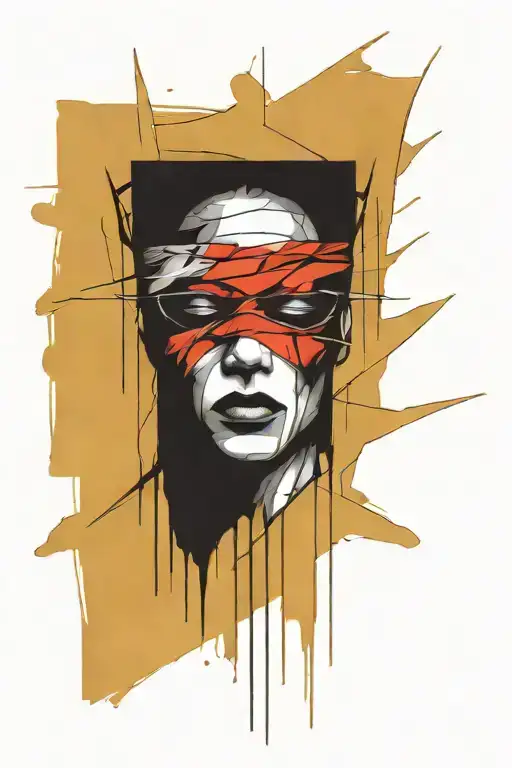 justice blindfolded tattoo design idea