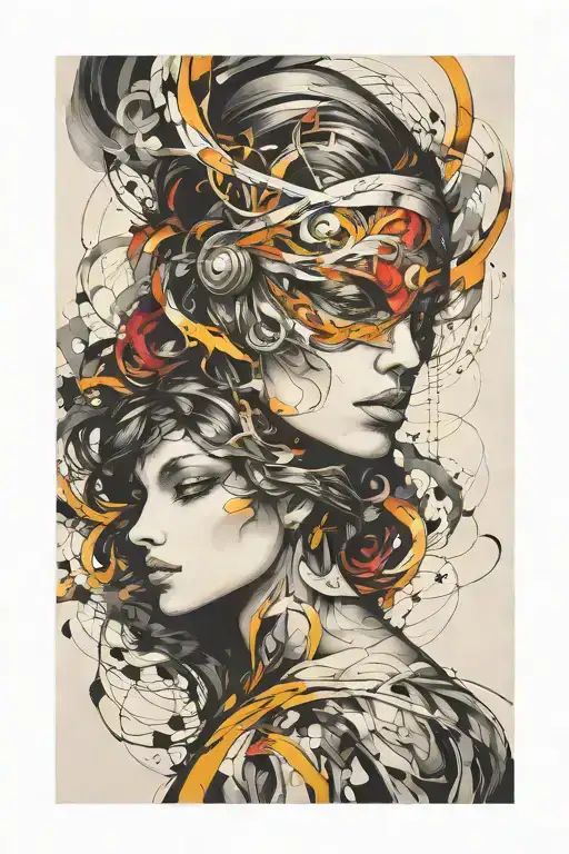 justice blindfolded tattoo design idea