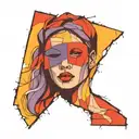 Justita , justice blindfolded tattoo design idea