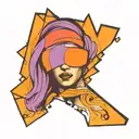 Justita , justice blindfolded tattoo design idea