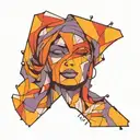 Justita , justice blindfolded tattoo design idea