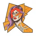 Justita , justice blindfolded tattoo design idea