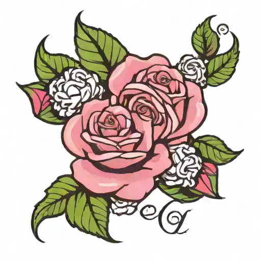 alpha kappa alpha roses surrounding tattoo design idea