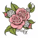alpha kappa alpha roses surrounding tattoo design idea