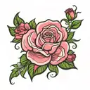 alpha kappa alpha roses surrounding tattoo design idea