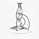 a vase with a spiral design tattoo design idea