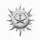 Bahamas, sun, beach, trident, warrior, tattoo  tattoo design idea