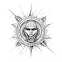 Bahamas, sun, beach, trident, warrior, tattoo  tattoo design idea